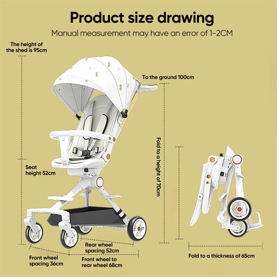 🚼✨ Poussette Bébé 3-en-1 Universelle | Ultra Légère, Réversible, Absorption des Chocs 🌟