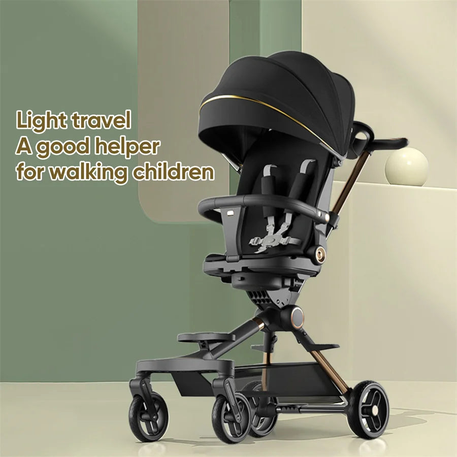 🚼✨ Poussette Bébé 3-en-1 Universelle | Ultra Légère, Réversible, Absorption des Chocs 🌟